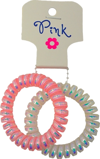 PINK Haargummis in Rosa und Perlmutt (2 Stk.)