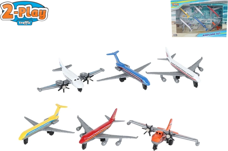 Set aus Modellen von Verkehrsflugzeugen 2‑Play Traffic – 6 Stk.