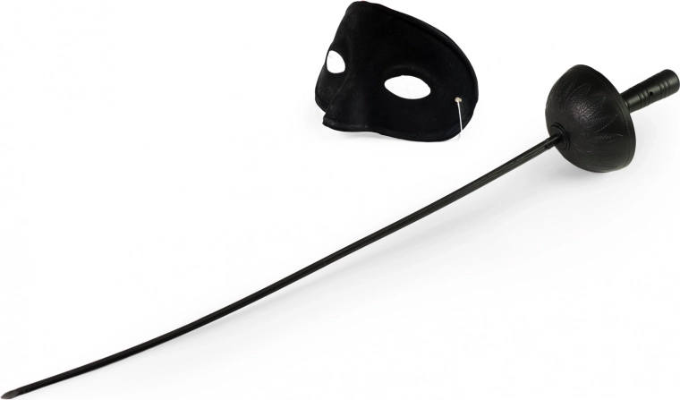 Kostümset mit schwarzer Maske und Rapier