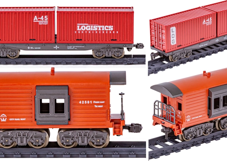 Großes Set mit 5 Waggons und Zubehör