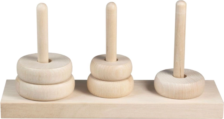 Holzturm von Hanoi 20 × 10 cm – Logikpuzzle