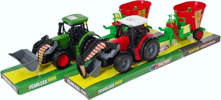 Traktor mit angehängtem landwirtschaftlichem Gerät – 1 Stück