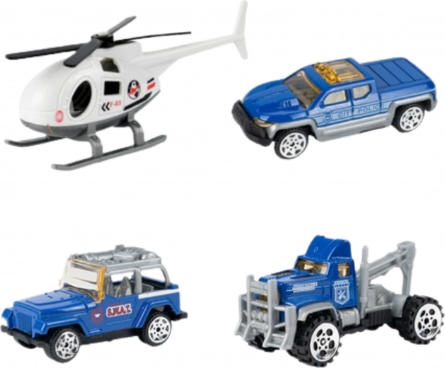 Fahrzeuge und Hubschrauber im Set
