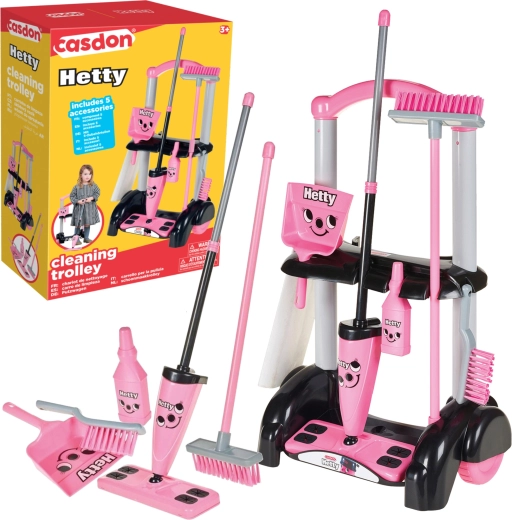 Casdon Hetty Reinigungswagen für Kinder mit Mopp und Besen