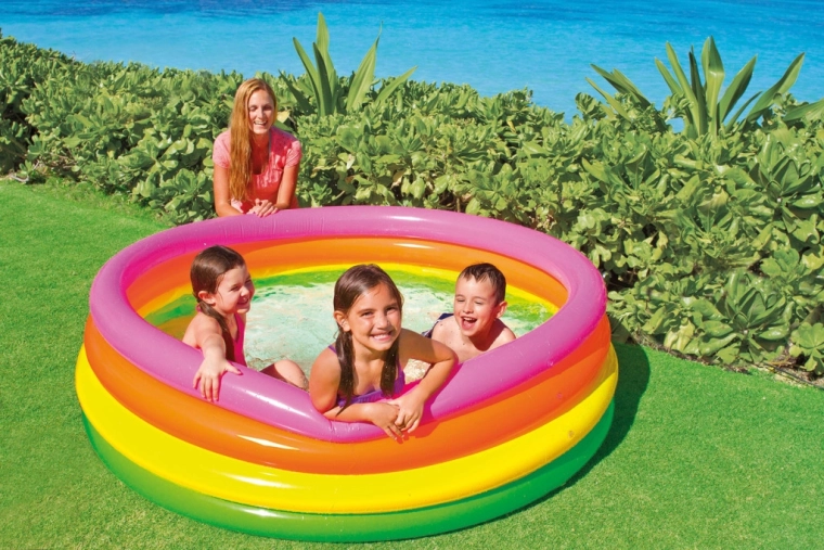 aufblasbares Kinderplanschbecken vierfarbig 168 × 46 cm INTEX