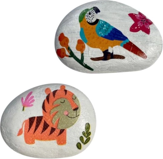 Arto Steine mit Serviettentechnik dekorieren