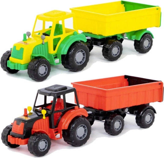 Plastischer Traktor mit Anhänger für Kinder