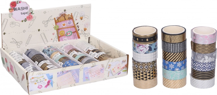 Dekoratives Washi-Tape 1,5 cm × 3 m – verschiedene Motive