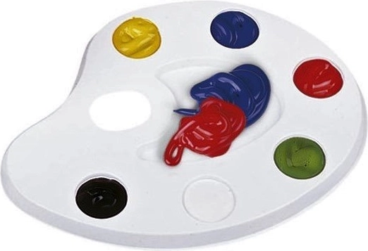 Kunststoff-Malerpalette für 6 Farben ASTRA