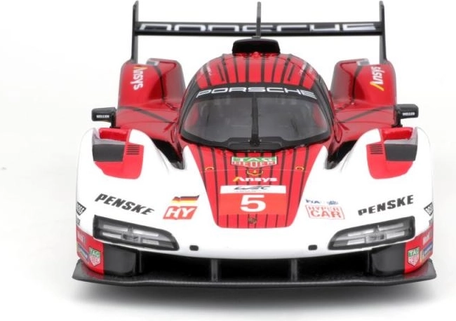 Metallmodell Auto 1:24 Bburago Porsche 963 Weiß/Rot #5