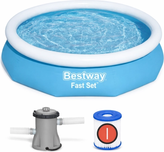 Aufblasbarer Bestway Fast Set Pool mit Filterpumpe 305 × 66 cm