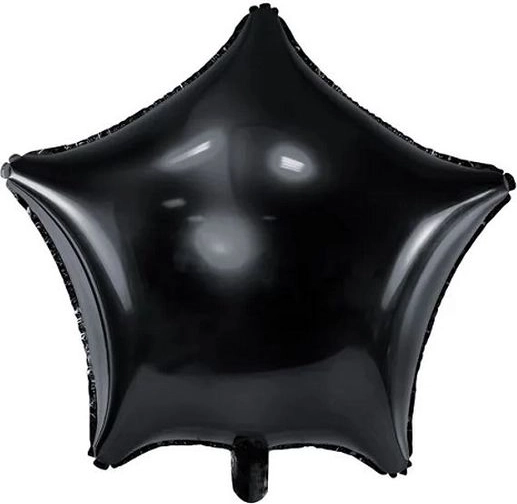 Folienballon in Sternform, Schwarz, 48 cm