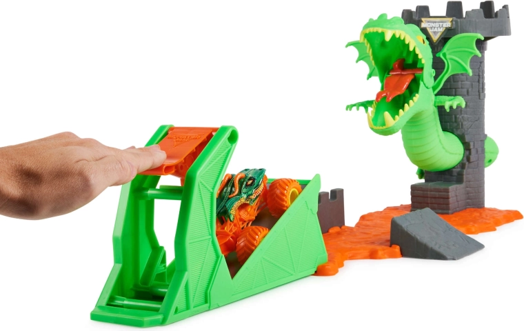 Schießt den Truck in den Kampf gegen den Drachen