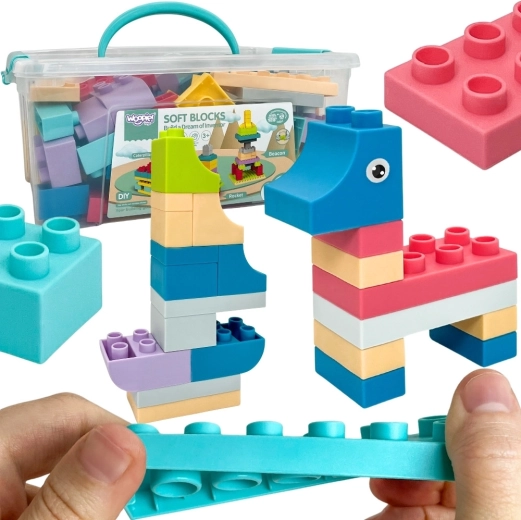 Woopie Weiche Bausteine im Aufbewahrungsbox, 99 Teile