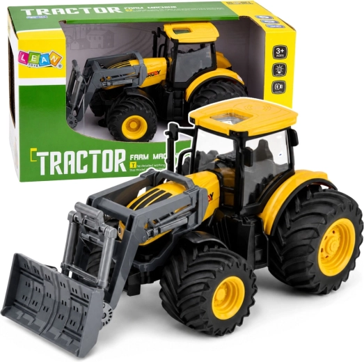Traktor mit Räumschild mit Licht- und Soundeffekten 1:24 gelb