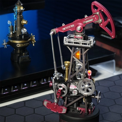 Metallische Details und stabiler Sockel