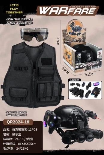 Militär-Polizei-Set für kleine Kinder mit Helm
