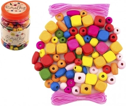 Bunte Holzperlen mit Gummibändern