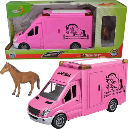 Städtisches Servicefahrzeug 1:14 – Pferdetransporter, rosa