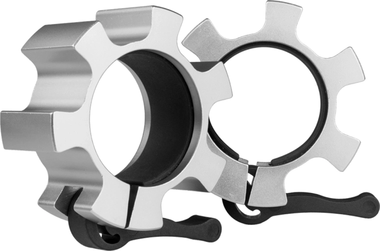 Schnellspann-Verschlüsse für 50-mm-Olympiastange, silbern, HMS