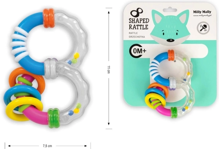 Milly Mally buntes Rasselspielzeug „Acht“