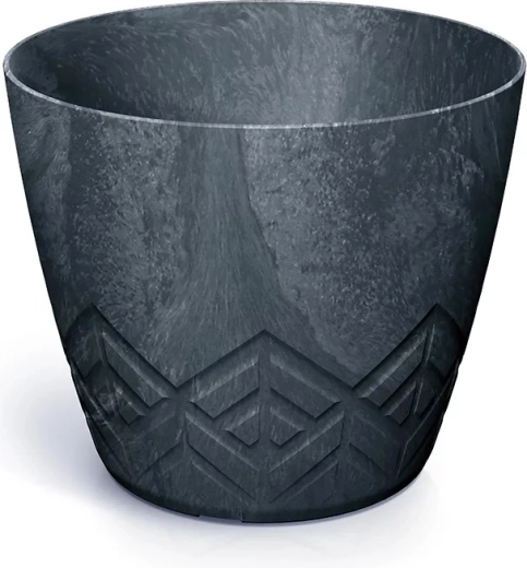 Blumentopf mit Betoneffekt 13,8 cm anthrazit
