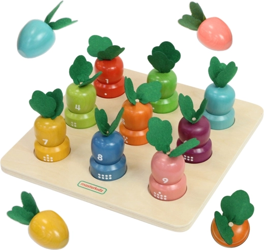 Holztafel zum Lernen Gemüsefarm 1–9 MASTERKIDZ