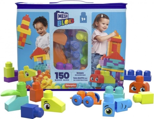 Mega Bloks – Richtig großer Beutel mit Bausteinen – blau (150 Teile)