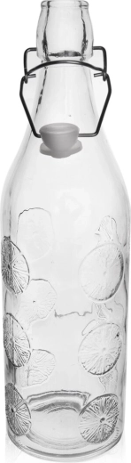 Glasflasche mit Metall-Bügelverschluss 1,1 l Orange