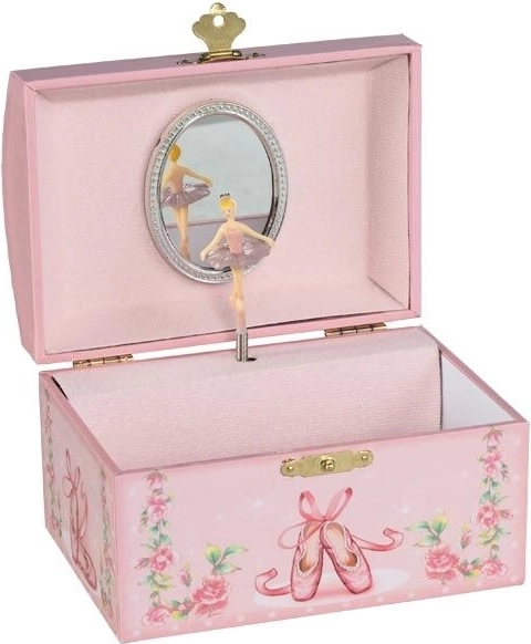 Goki Spieluhr-Schmuckkästchen Ballettschuhe – Melodie Schwanensee