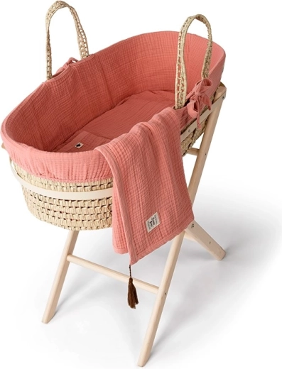 Funnababy Komplettset Moseskorb mit Ausstattung Coral Pink