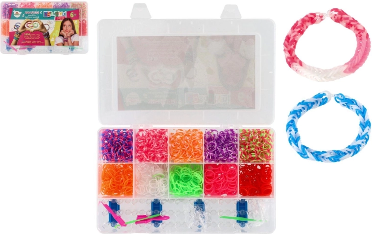 Kreativset Loom Bands zur Herstellung von Armbändern, 2.400 Teile