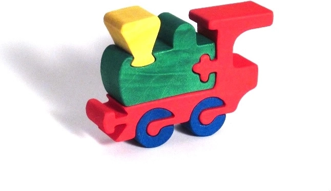 Fauna Holz-Einlegepuzzle Lokomotive