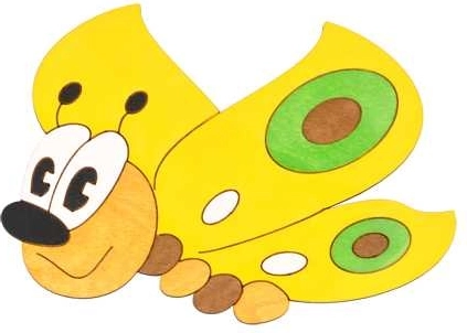 Mittelgroße Holzdekoration Schmetterling gelb