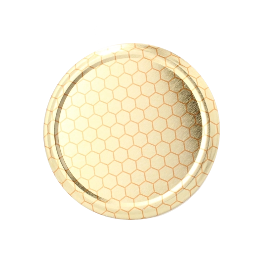 Deckel für Honiggläser mit Wabenmotiv, Durchmesser 82 mm, 6 Kerben (Packung 600 Stk.)