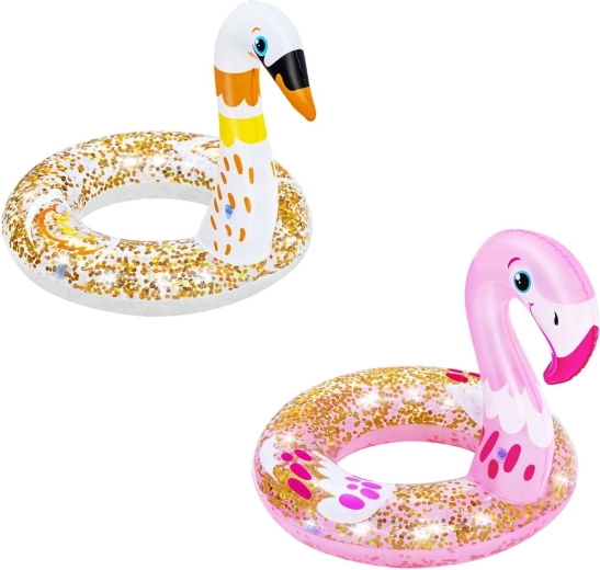 Aufblasbarer Schwimmring für Kinder BESTWAY – Schwan oder Flamingo mit Glitzer