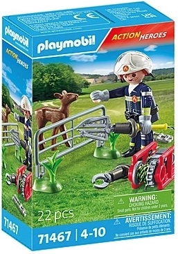 Set von Figuren Action Heroes Tierrettung durch Feuerwehrleute