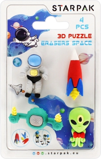 Weltraum-Radierer – kreatives 3D-Puzzle für Kinder