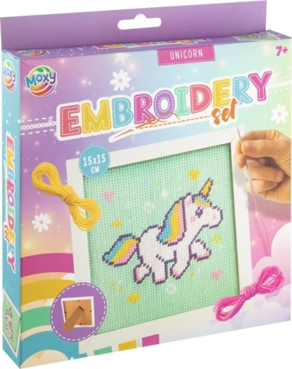 MOXY Stickerei-Set Kreuzstich – Einhorn