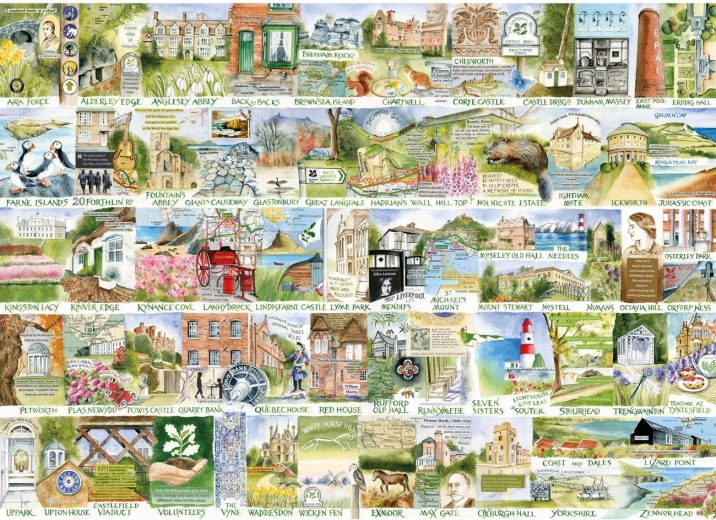 Gibsons Puzzle National Trust: Sehenswürdigkeiten und Landschaft 1000 Teile