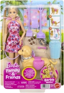 Barbie Malibu beim Spaziergang mit dem Hündchen