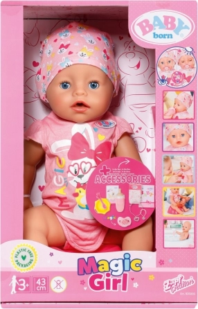 Puppe BABY born mit Zauberschnuller, Mädchen 43 cm