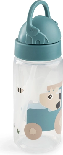 Done by Deer Trinkflasche mit Strohhalm Tiny Farm blau 350 ml