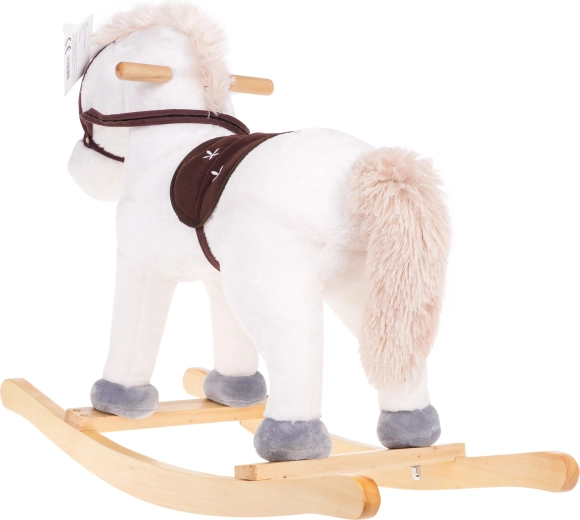 Schaukel-Einhorn für Kinder 24+ Monate mit Holzgriffen und Soundeffekten – Weiß