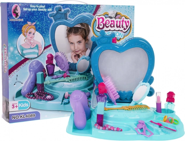 Kinderschminktisch Beauty Fashion Blau mit Zubehör