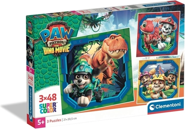 Clementoni Puzzle Paw Patrol Dino Movie 3×48 Teile (Square)