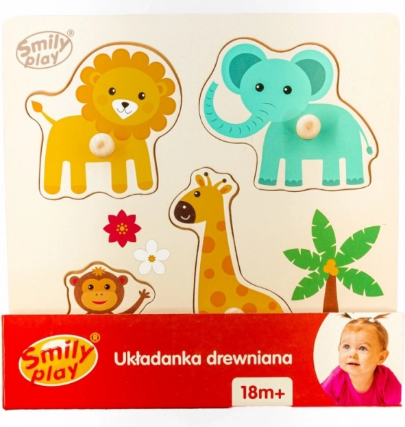 Holzpuzzle zum Einsetzen mit Tieren