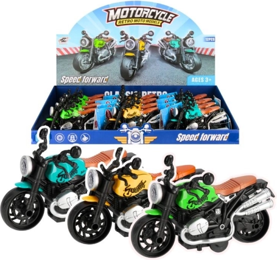 Retro-Motorrad – Metallmodell 13 cm für Kinder