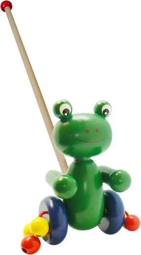 Fahrende Froschfigur am Stab