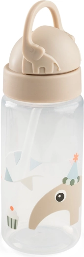 Done by Deer Trinkflasche mit Strohhalm Celebration sandfarben 350 ml